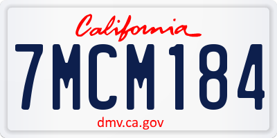 CA license plate 7MCM184