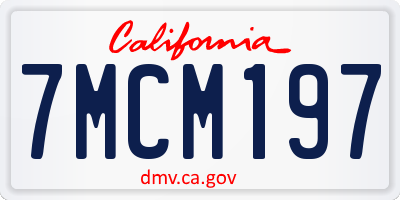 CA license plate 7MCM197