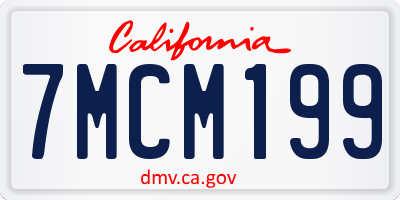 CA license plate 7MCM199