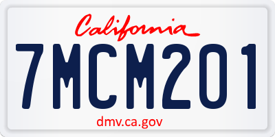 CA license plate 7MCM201