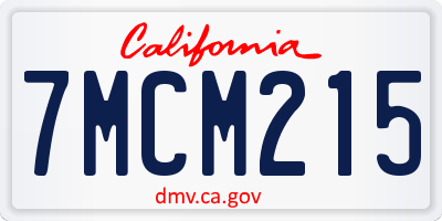 CA license plate 7MCM215