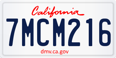 CA license plate 7MCM216
