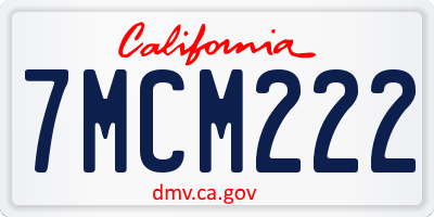 CA license plate 7MCM222