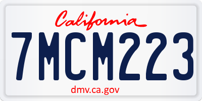 CA license plate 7MCM223