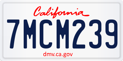 CA license plate 7MCM239