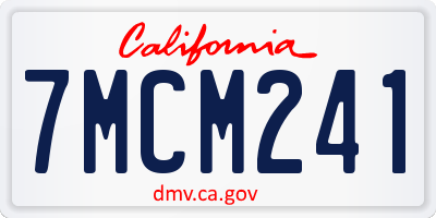 CA license plate 7MCM241
