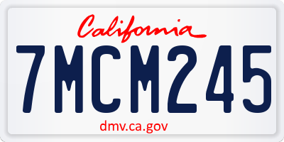CA license plate 7MCM245