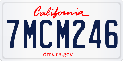 CA license plate 7MCM246