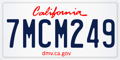 CA license plate 7MCM249