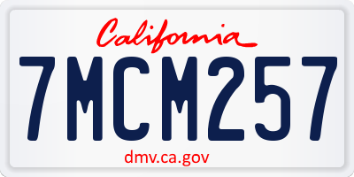 CA license plate 7MCM257