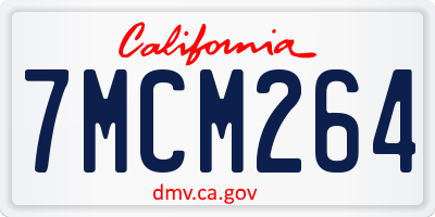 CA license plate 7MCM264