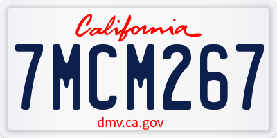 CA license plate 7MCM267