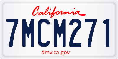 CA license plate 7MCM271