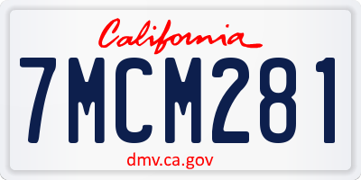 CA license plate 7MCM281