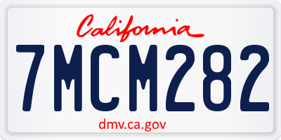 CA license plate 7MCM282