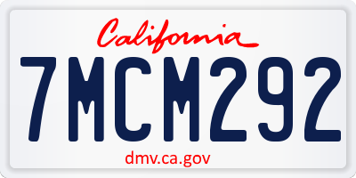 CA license plate 7MCM292