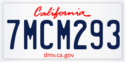 CA license plate 7MCM293