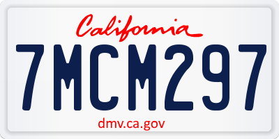 CA license plate 7MCM297