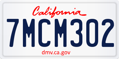 CA license plate 7MCM302