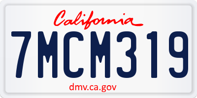CA license plate 7MCM319