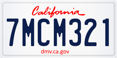 CA license plate 7MCM321