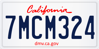 CA license plate 7MCM324