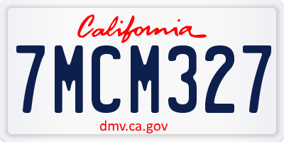 CA license plate 7MCM327