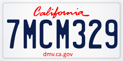 CA license plate 7MCM329