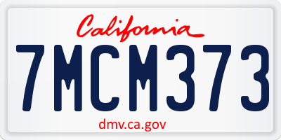 CA license plate 7MCM373