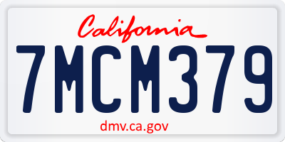 CA license plate 7MCM379