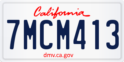 CA license plate 7MCM413