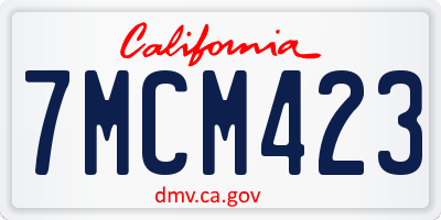 CA license plate 7MCM423