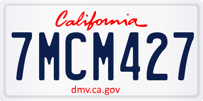 CA license plate 7MCM427