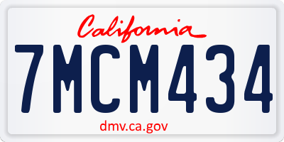 CA license plate 7MCM434