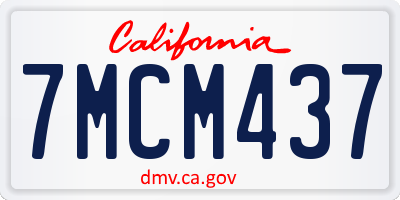 CA license plate 7MCM437