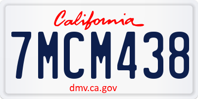 CA license plate 7MCM438