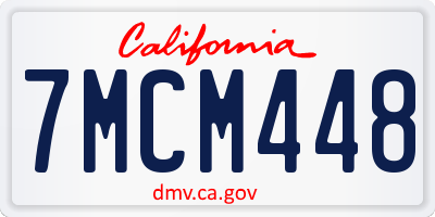 CA license plate 7MCM448
