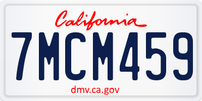 CA license plate 7MCM459