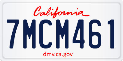 CA license plate 7MCM461