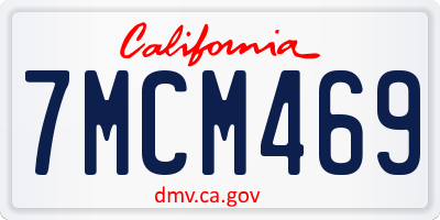 CA license plate 7MCM469