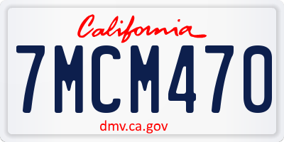 CA license plate 7MCM470