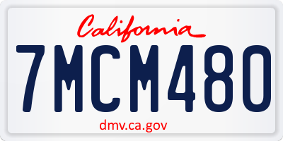 CA license plate 7MCM480