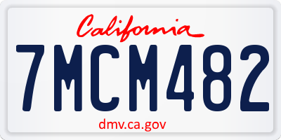 CA license plate 7MCM482