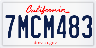 CA license plate 7MCM483