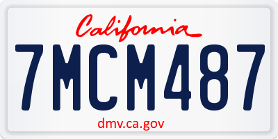 CA license plate 7MCM487