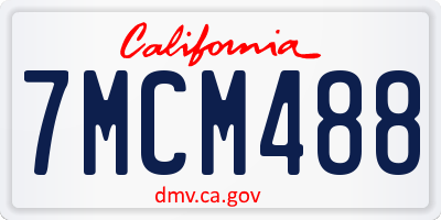 CA license plate 7MCM488