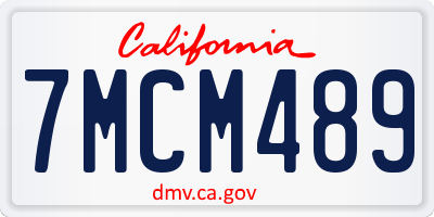 CA license plate 7MCM489