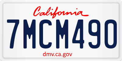 CA license plate 7MCM490