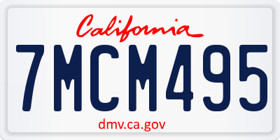 CA license plate 7MCM495