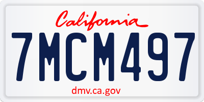 CA license plate 7MCM497